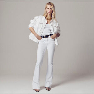 J.Crew Skinny Flare Jean White High Rise Classic Stretch Denim BO801 US 29 NWT